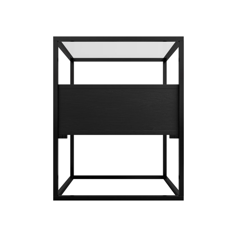 Velador Glass con cajón ABEDUL BLACK