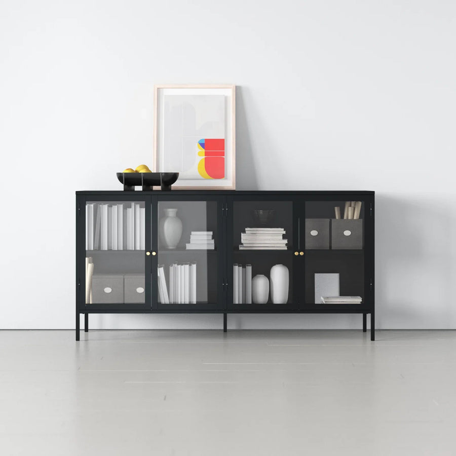 Buffet Glass de 4 puertas Metal Black