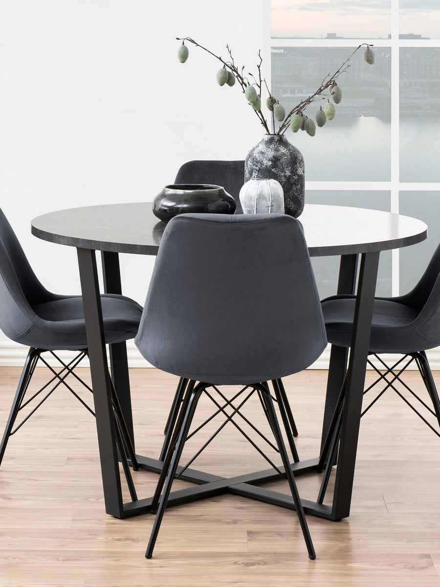 Mesa de comedor redonda 110 ABEDUL BLACK