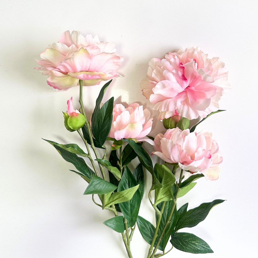 Flor de seda Peonía Rosa Pálido Abierta 73 cm