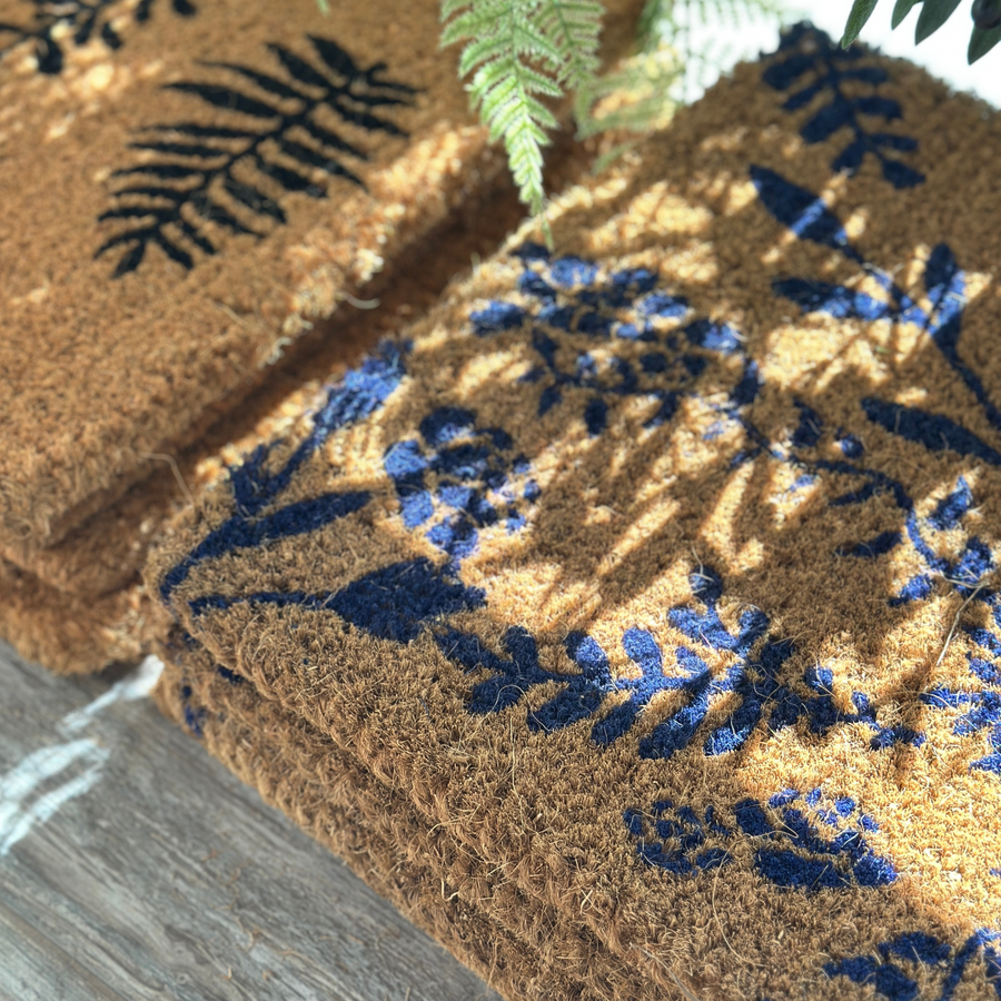 Limpiapiés de fibra de coco Pajarito Azul - 45 × 75 cm