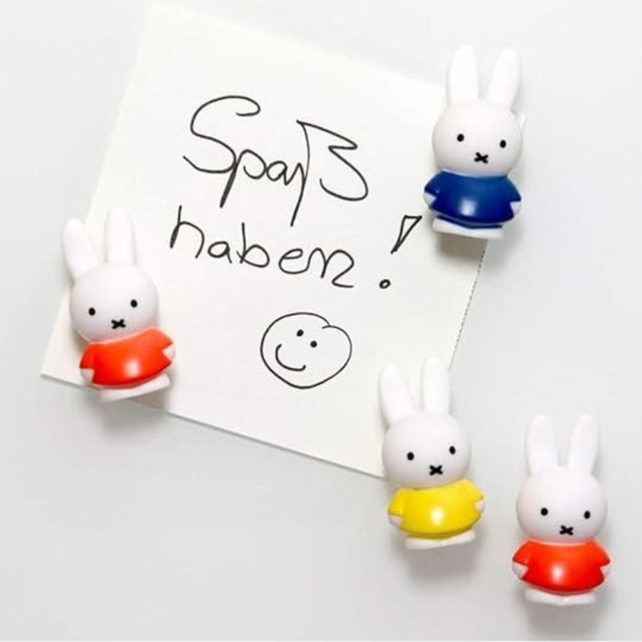 Set de 4 imanes Miffy rojo, azul y amarillo