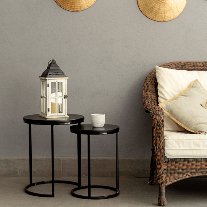 set de Mesas lateral nido circular BLACK