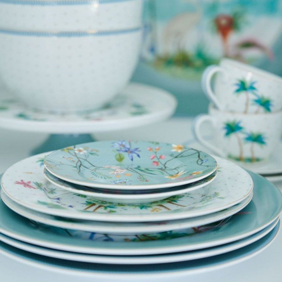 Plato Pequeño Petit Four Jolie Flowers Azul 12 cm