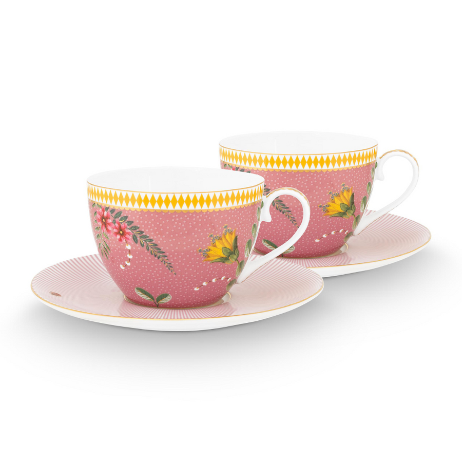 Set de 2 Tazas con Platos La Majorelle Rosado 280 ml