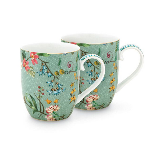 Set de 2 Tazas small Jolie flower 145ml – Cerámica, Diseño Holandés Original