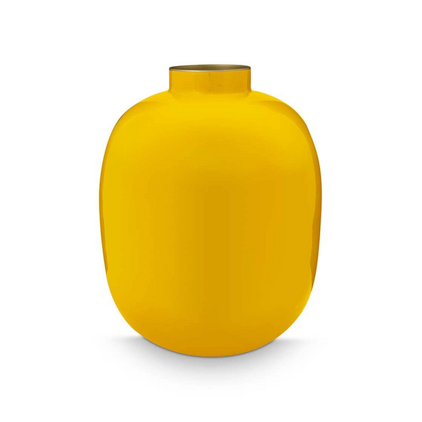 Jarrón metal amarillo 32cm