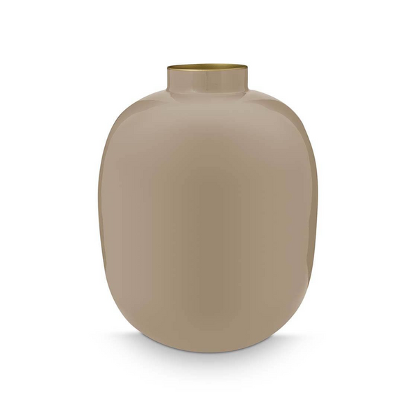 Jarrón metal caqui 32cm
