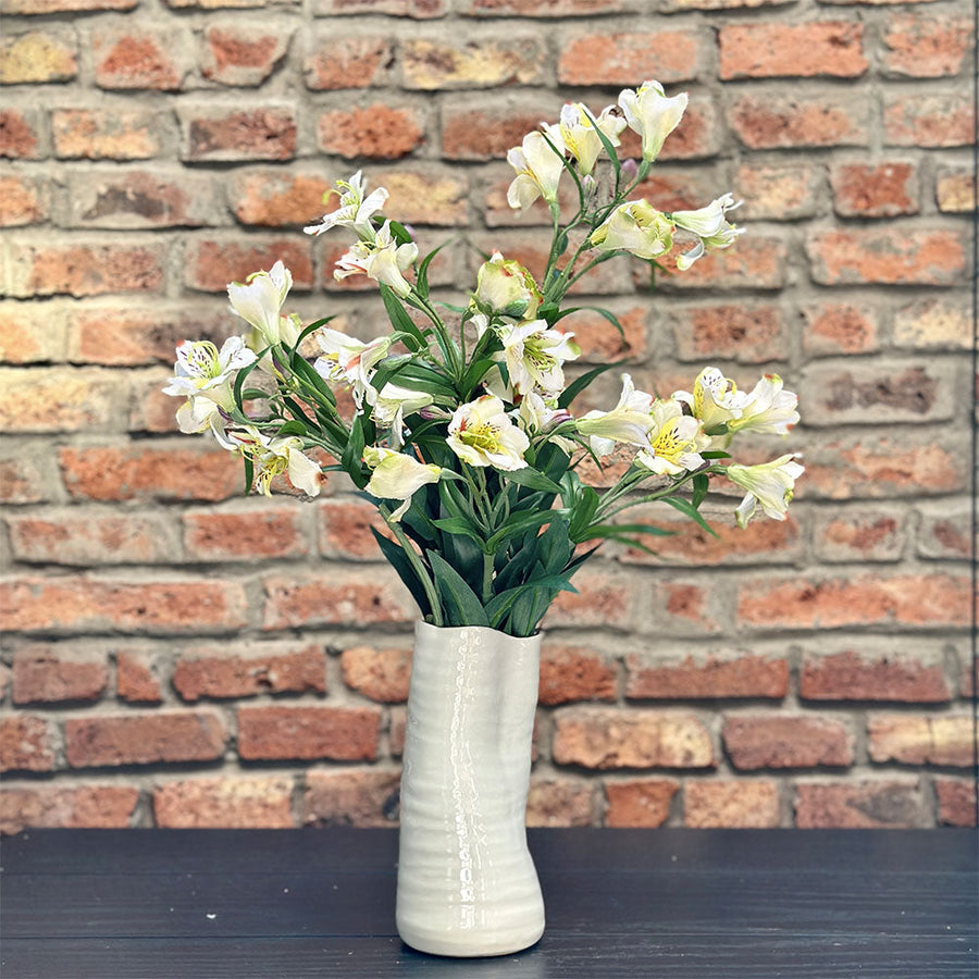 Flor de seda Astromelia Blanca 75 cm