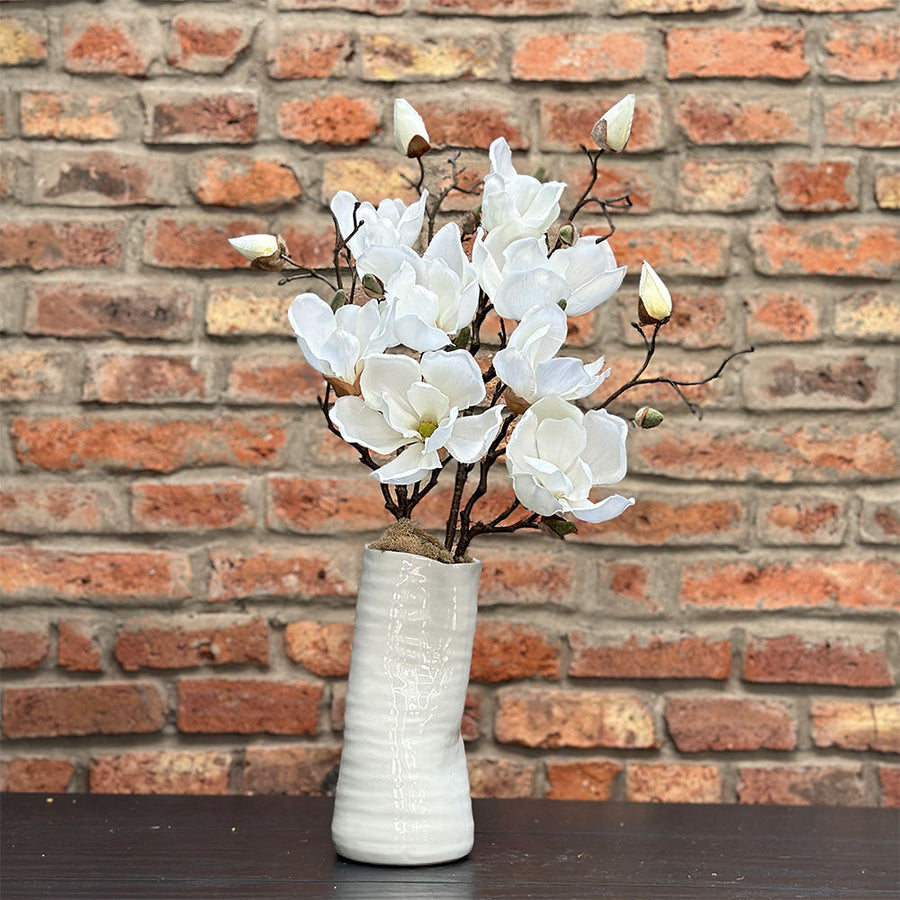 Flor de seda Magnolia Soulangeana Crema 48 cm