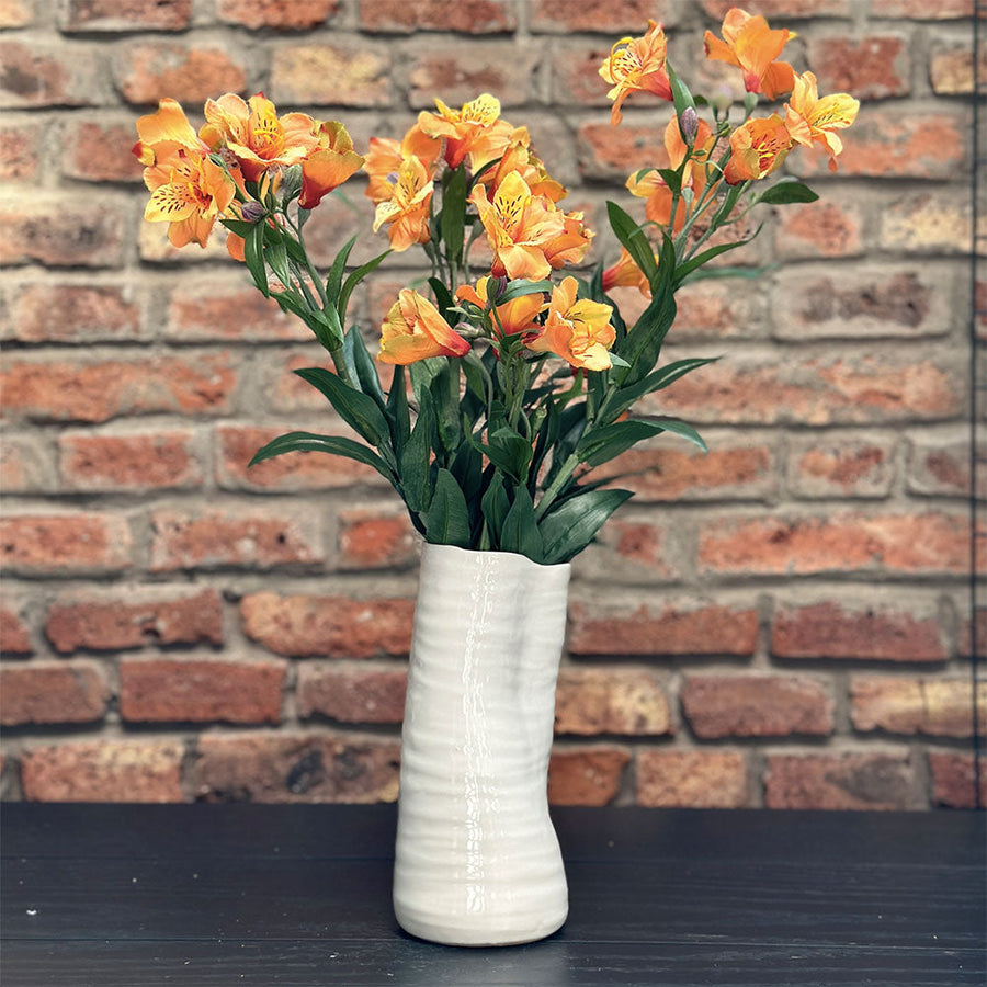 Flor de seda Astromelia Ámbar 75 cm