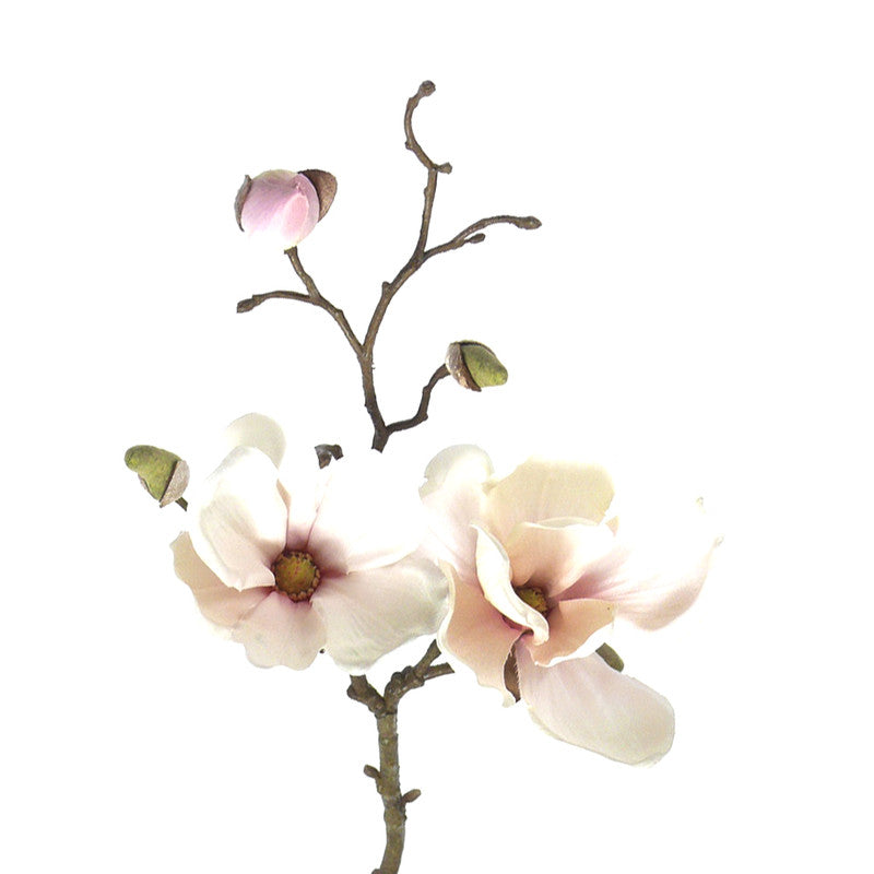 Flor de seda Magnolia Soulangeana Rosa Pálido en florero