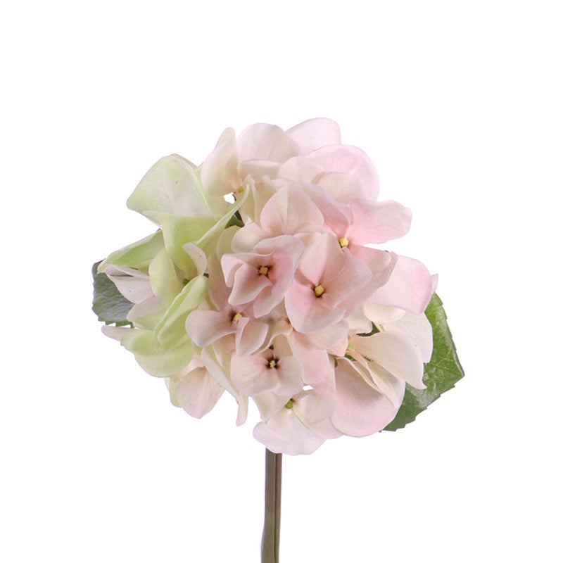 Flor de seda Hortensia Blanca con Rosado 33 cm