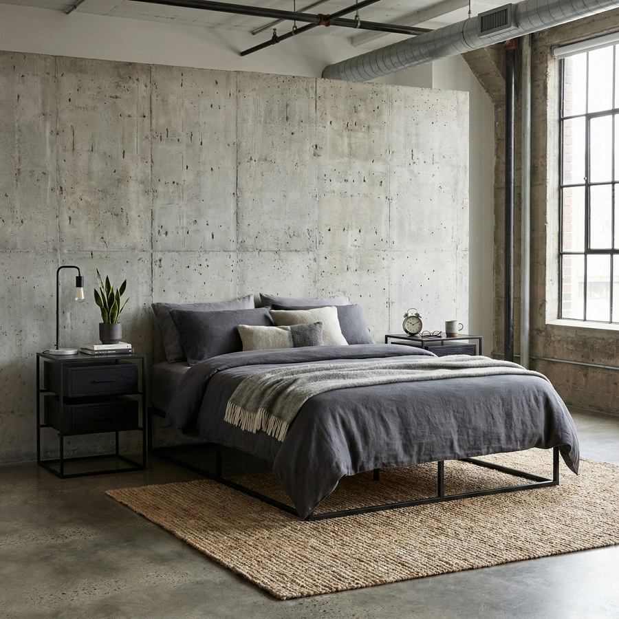 Set de 2 Veladores Industrial ABEDUL LUXE BLACK