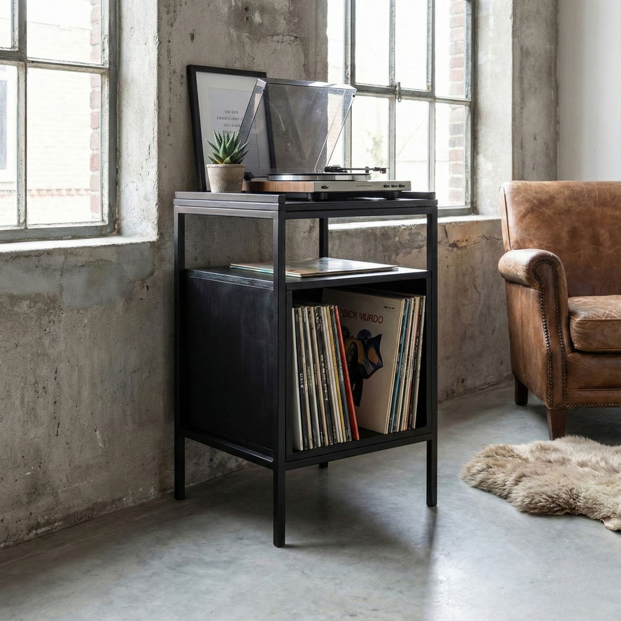MUEBLE PARA VINILOS 48 BLACK