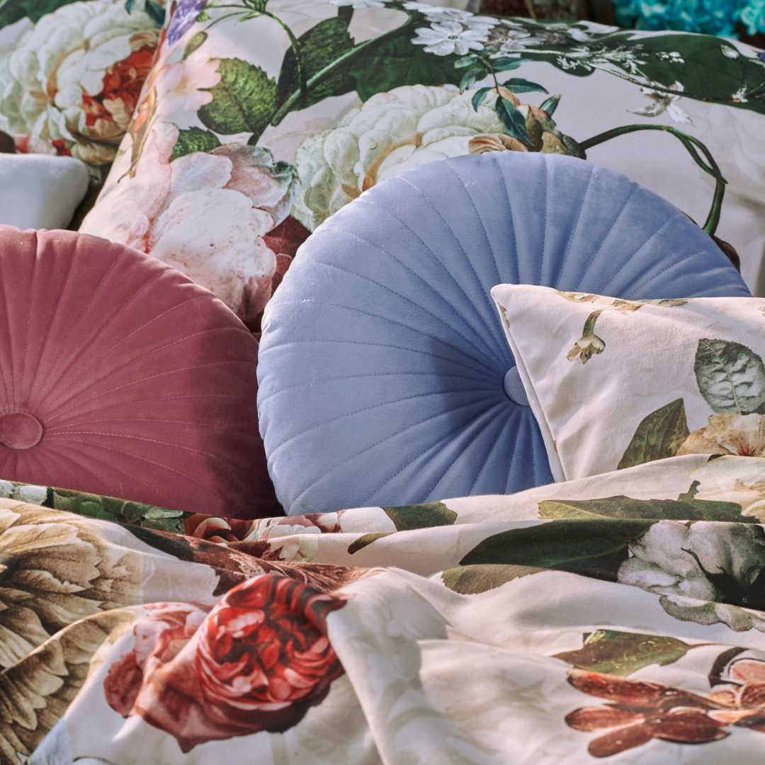 Funda de plumón de algodón + 2 fundas 50x70 modelo Fleur Duvet cover color Ecru