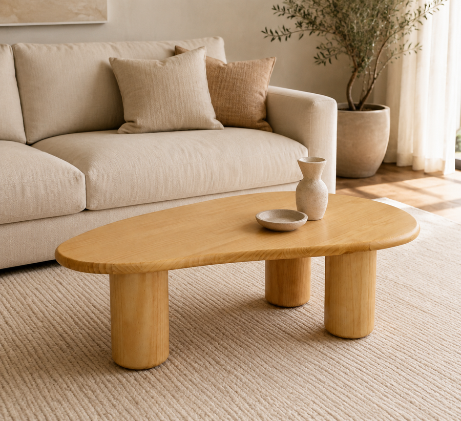 Mesa de centro Kenai de madera tinte ámbar Moos