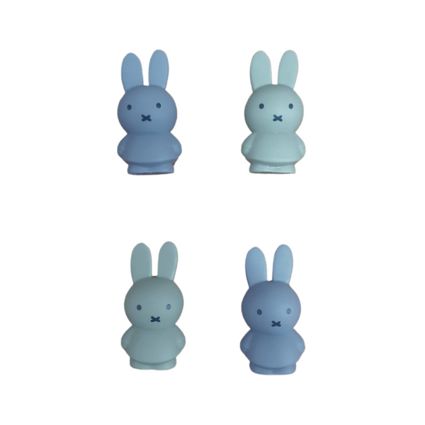 Set de 4 Imanes Miffy - Colores Silver Blue & Eucalyptus Medidas 5 Cm - Altura 4,6 cm - 2,5 cm de Diámetro