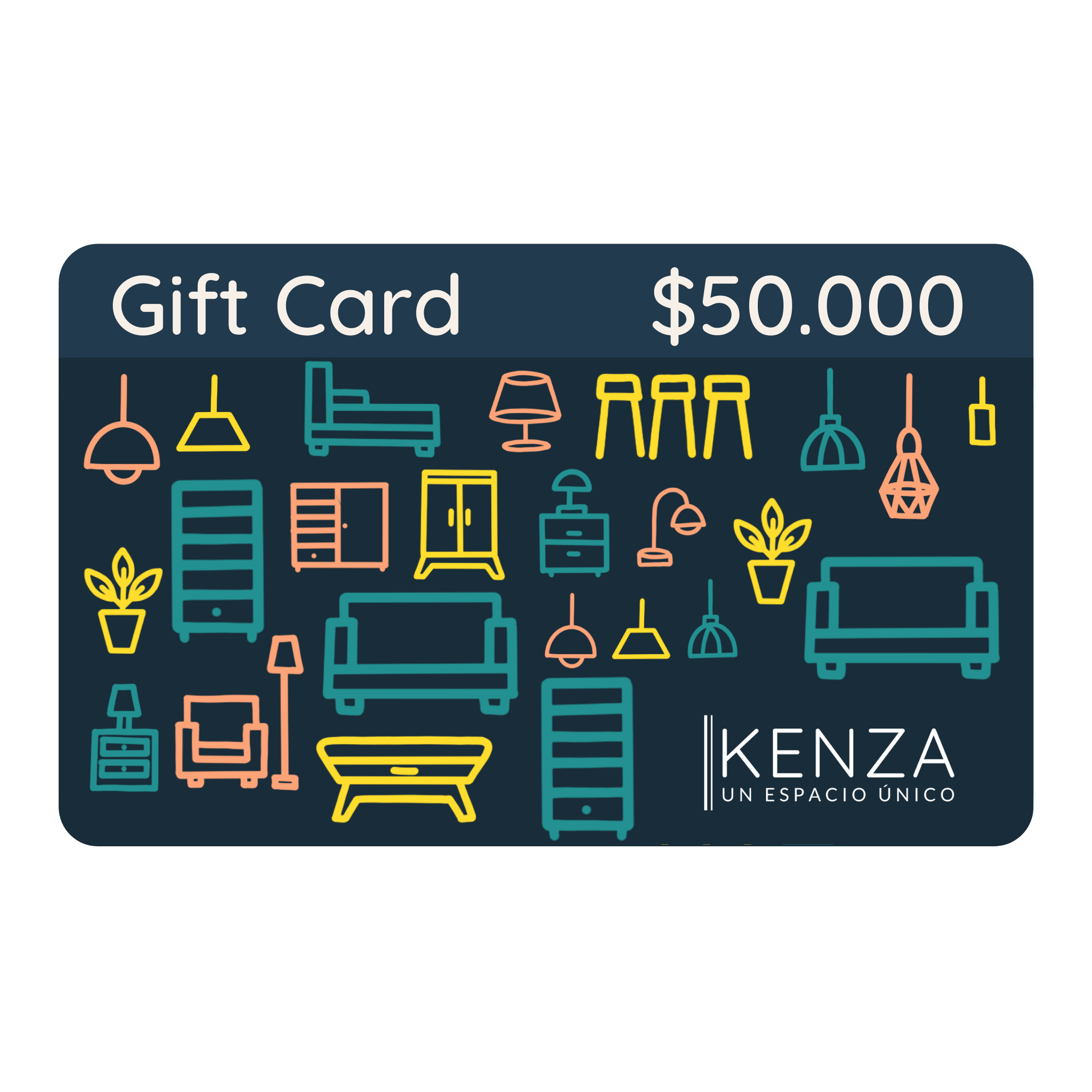 Gift Card Tarjeta de Regalo 50.000 pesos Kenza Decoración Diseño