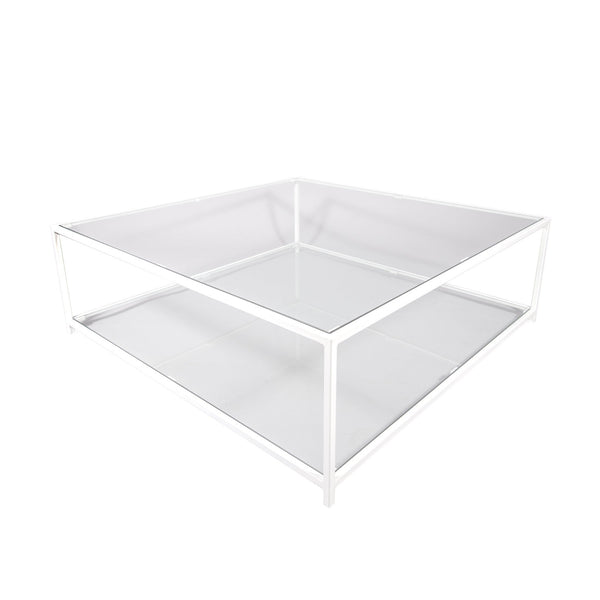 Mesa de Centro 100 x 100 Glass Blanco