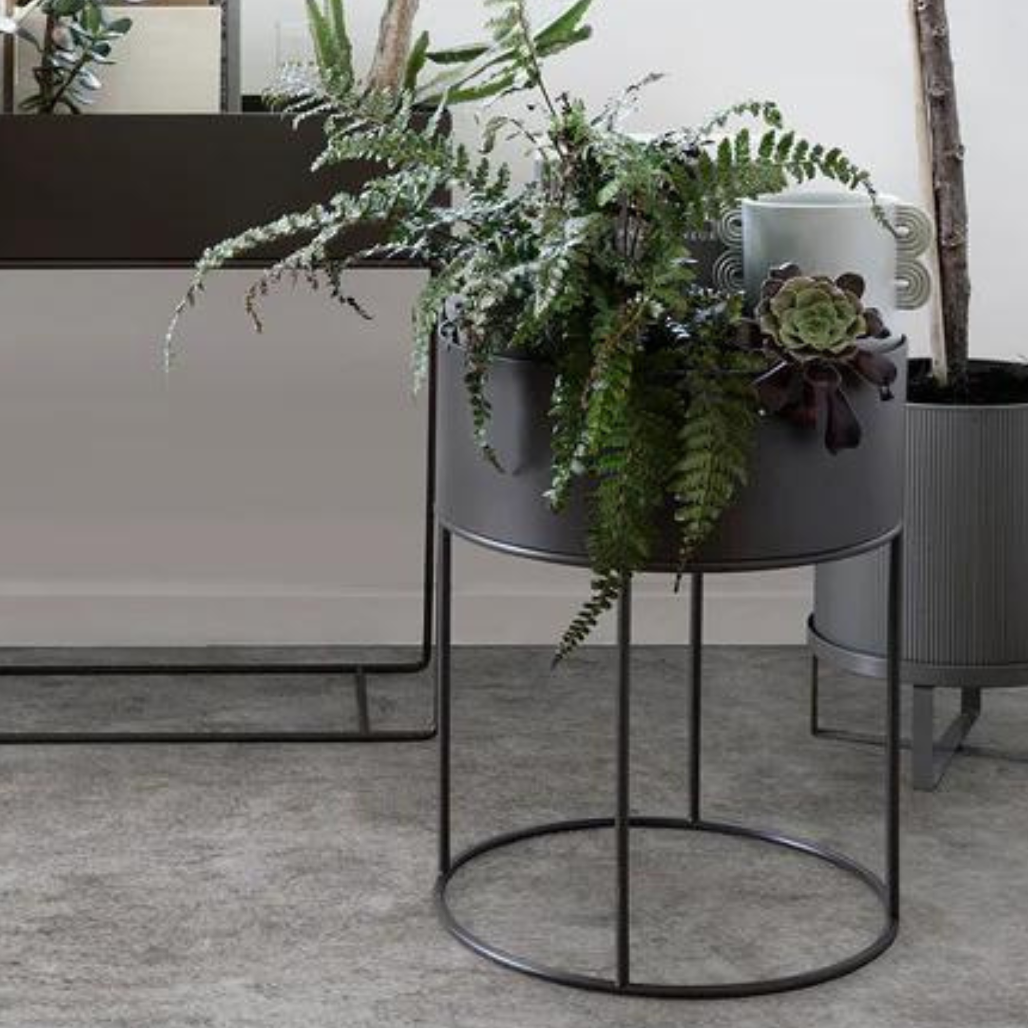 Macetero - Plant Station Circular 40 Metal Black