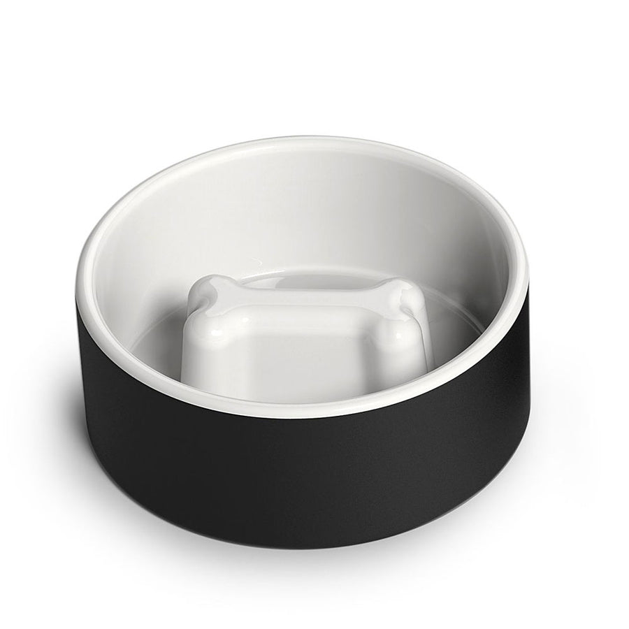 Plato grande de lento comer para perro - Negro