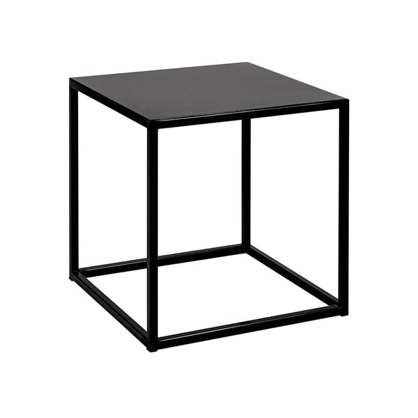mesa lateral cubo linea metal black kenza.cl