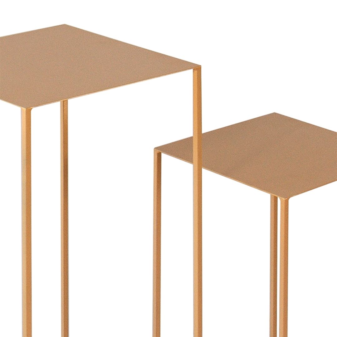 Set Mesa Lateral Metal Dorado