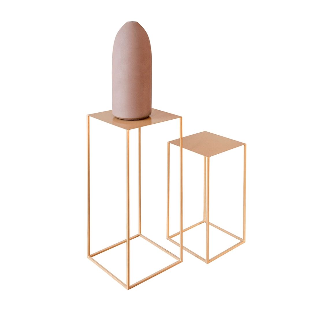 Set Mesa Lateral Metal Dorado