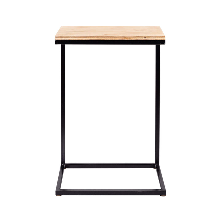 mesa lateral blanca de fierro con diseño moderno